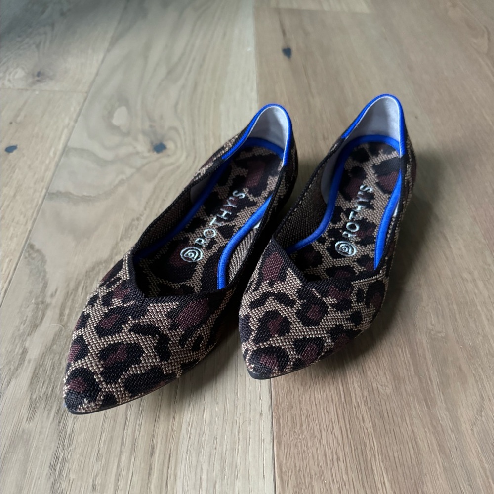 Rothy’s The Point Flats - Desert Cat Cheetah Print - Size 9